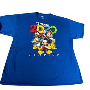 Disney Florida 2020 T Shirt Adult 2XL Blue Graphic Mickey And Friends